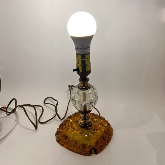 Vtg Joe St Clair Accent Lamp Bubbles Clear White Red Paperweight Signed Joe - Picture 6 of 16